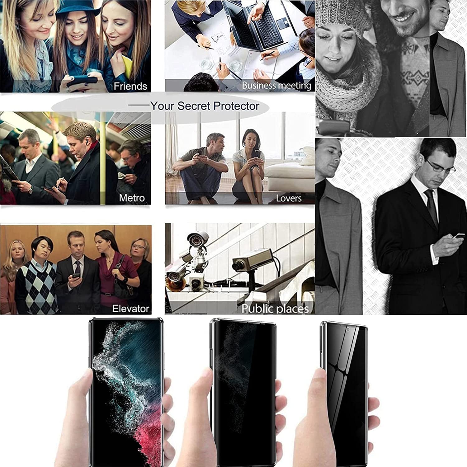 Anti Peeping Magnetic Case for Samsung S25 S24 S23 S22 S21 Ultra Note 20 S23 FE Double Sided Tempered Glass Cover