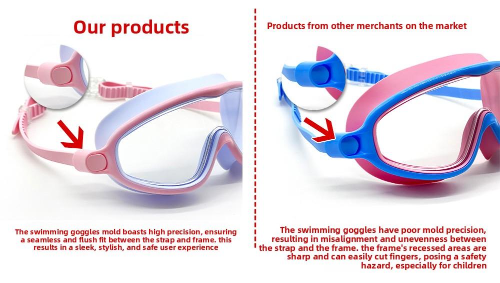 New large frame swimming goggles, waterproof and anti-fog swimming goggles, colorful high definition comfortable and cool equipment