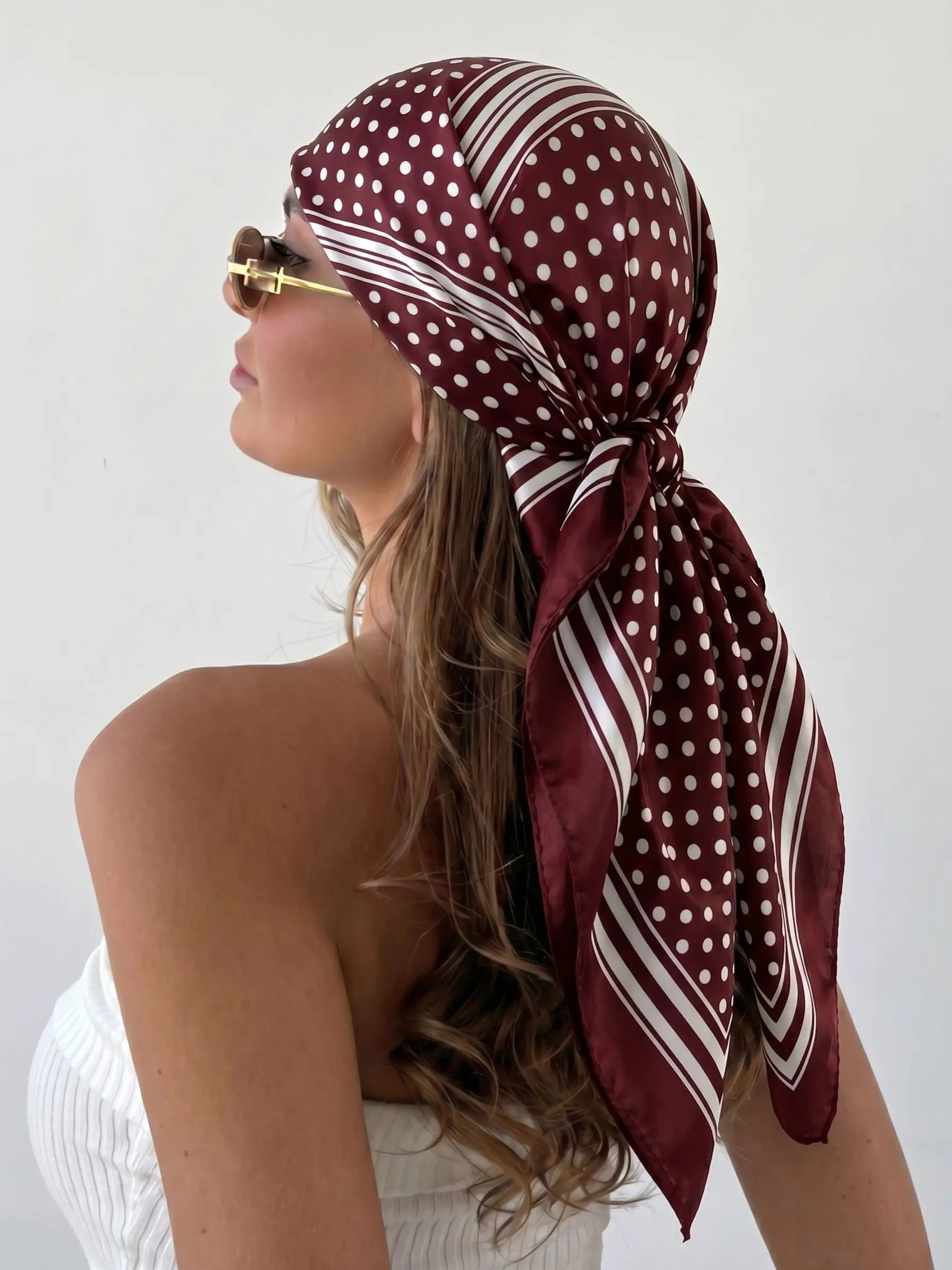 02# Wine Red Medium Polka Dots