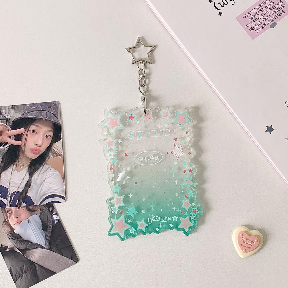 INS Style Star Photo Card Holder Photocard Case Instant Camera Photo Frame Keychain Backpack Pendant 3inch Idol Photo Holder
