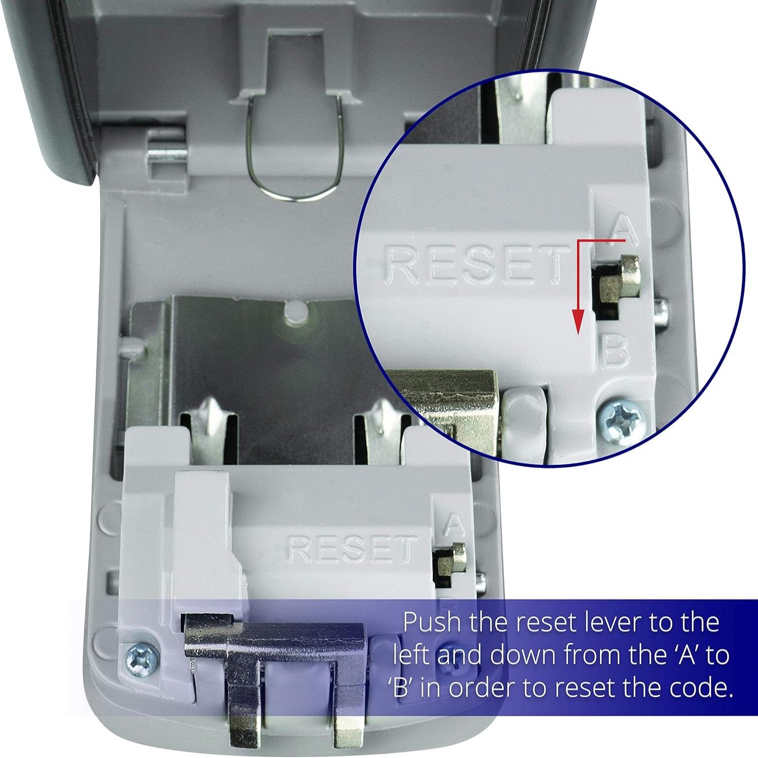 Lock Box, Large Key Lock Box Resettable Combination Code Lockbox, Portable Wall Mount Lockbox Security Safe Box Safety Lock for Outside Outdoor Home Office Door Handle House Key Hardware