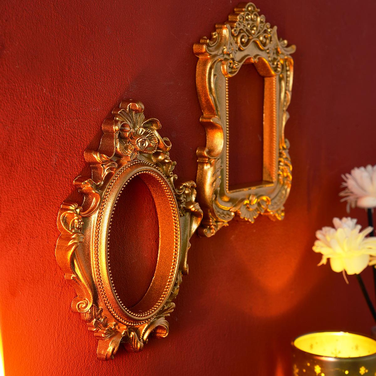 European Resin Frame Decoration, DIY Wall Decor, Multiple Styles Available, Photography Prop, Miniature House Ornament, Classic Rectangular Frame