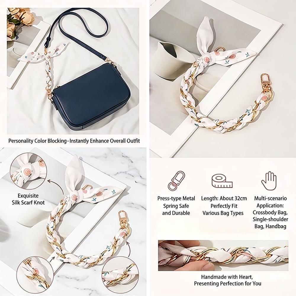Woven Scarf Chain Phone Strap, Fashion Bag Extender, Luxury Bag Accessory, Two-In-One Phone Lanyard, Perfect Gift for Women Girls