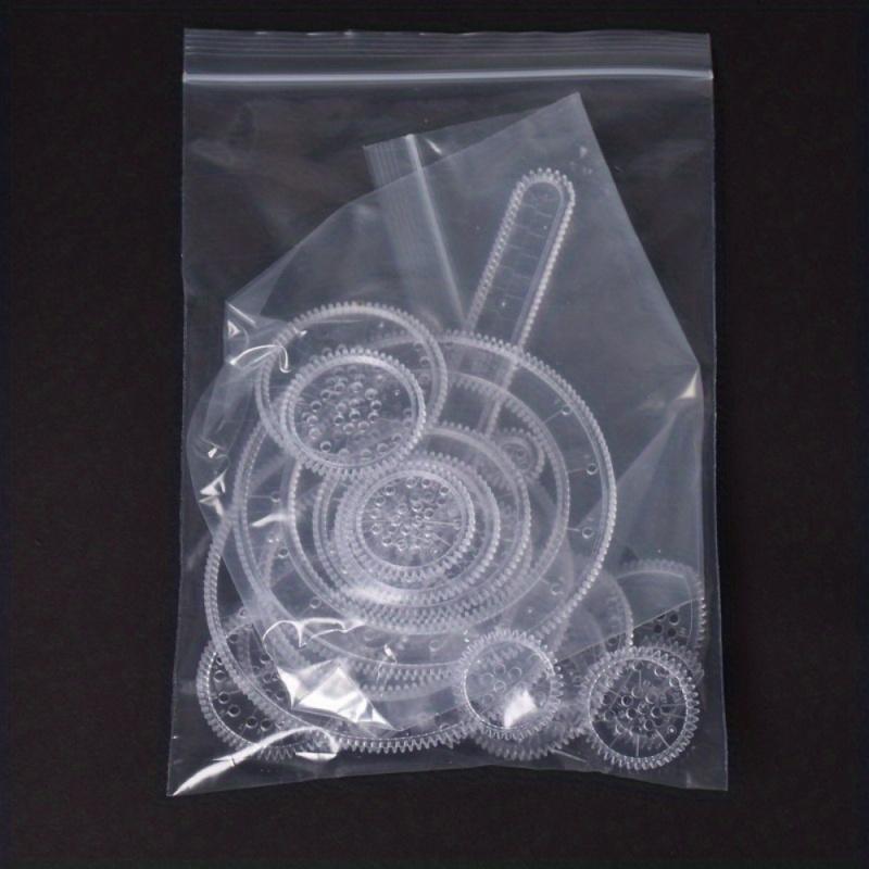 Creative Gear Pattern Drawing Ruler Set, 22pcs/set Transparent Magic Template, Multifunctional Geometric Drawing Ruler, Drawing Supplies