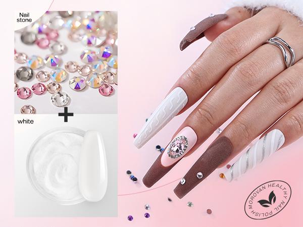 MOROVAN Acrylic Nail Blossom Kit with Everything: Blossom Series Nail Kit Set Professional Acrylic with Everything Nail Charms for Beginners Acrylic Nail Set Full Acrylic Nail Supplies