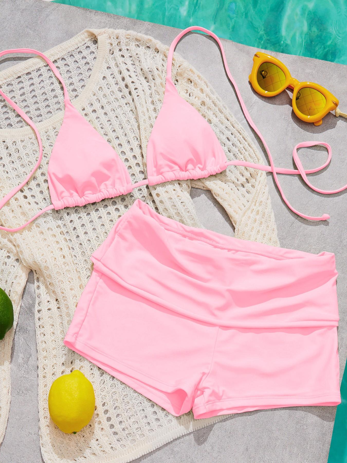 Women's Swimsuit bikini,retro every day wear baby yellow beachwear/gym pants spot Going Out Outfits/Casual/Y2k/Clothes sexy/Western Wear Women/Boho /Cocktail/Vintage/Bodycon/Rave Outfits Festival/Classy/Old Money/Streetwear/Vacation spring summer Outfit