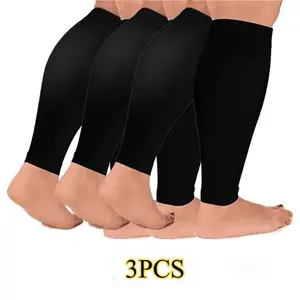 Men & Women's Calf Compression Sleeves (3-Pairs), 15-20mmHg, Shin Splints Relief, Leg & Knee Support for Running & Fitness
