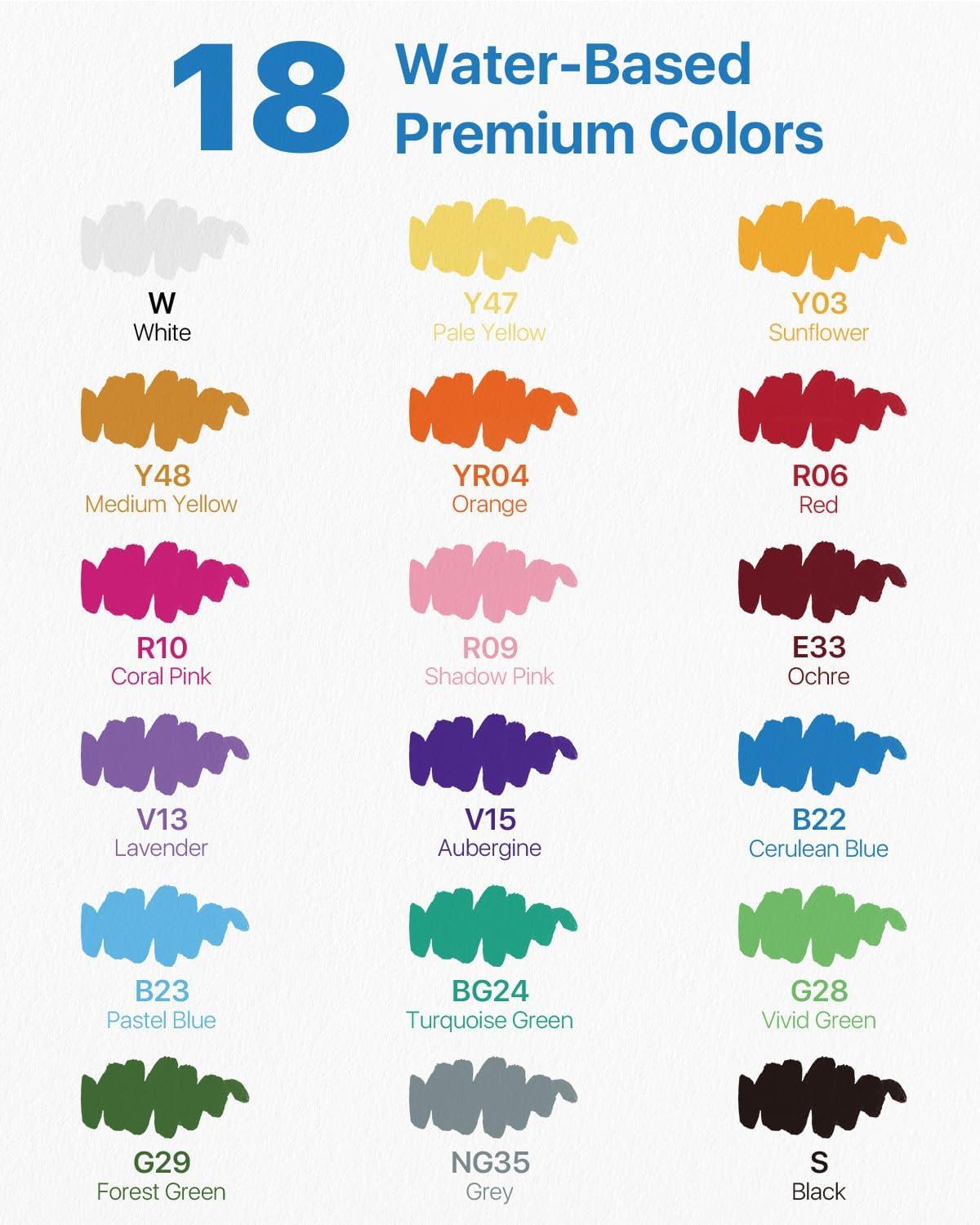 [JusArt] 24/18 Colors Flexible Tip Acrylic Marker Set, Waterproof Flexible Tip Acrylic Markers, Premium Paint Pens for Various Surfaces, Acrylic Paint Markers, Markers for Coloring, Art Supplies, Acrylic Marker, Coloring Supplies