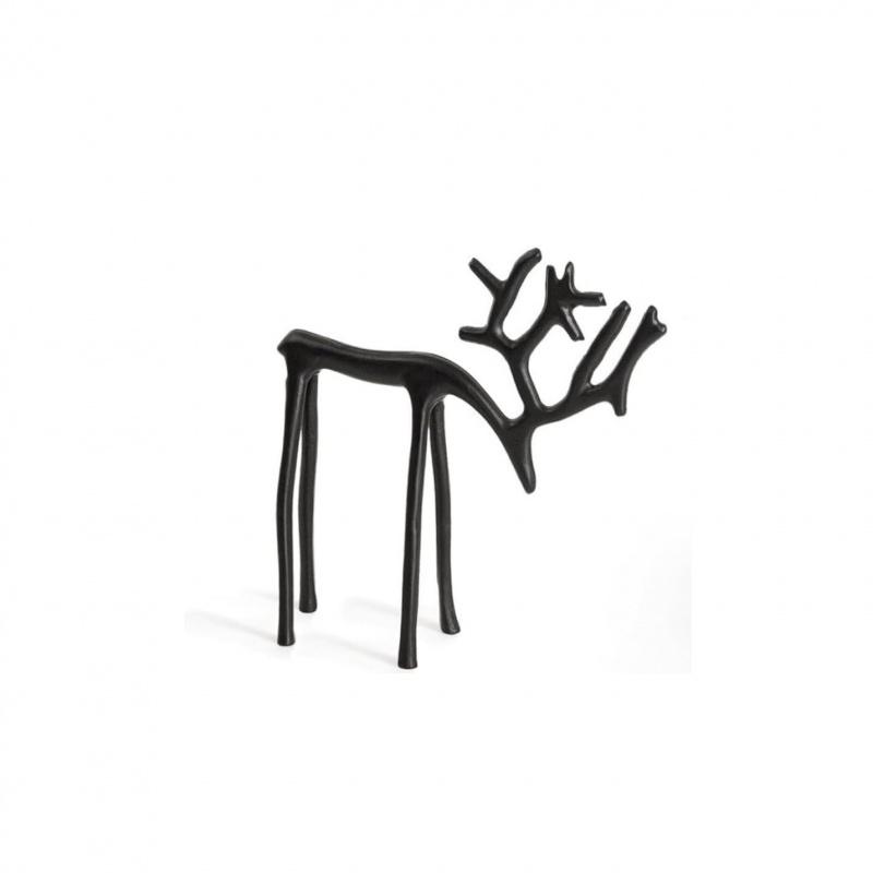 Set of 2 Rein deer Statues, Alloy Christmas Figurines, Deer Sculptures, Holiday Decorations, Festive Home Ornament