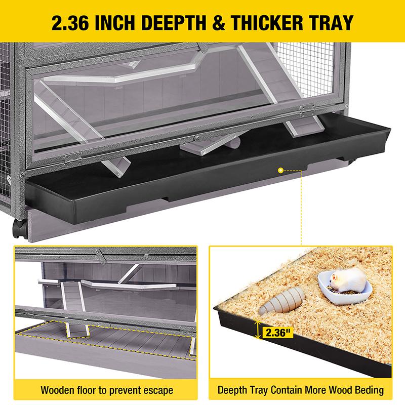 Aivituvin Hamster Cage | Guinea Pig Cage with Iron Frame (Inner Space 11ft²) -AIR26