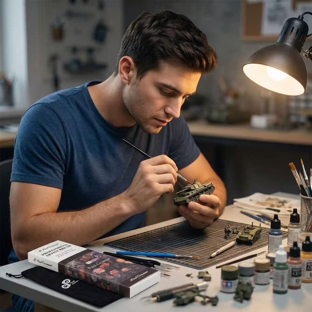 11-Piece Drawing Brush Set with Dustproof Bag Gift Box, Various Tip Sizes for Fine Lines, Triangle Handle Design, Ideal for Artists