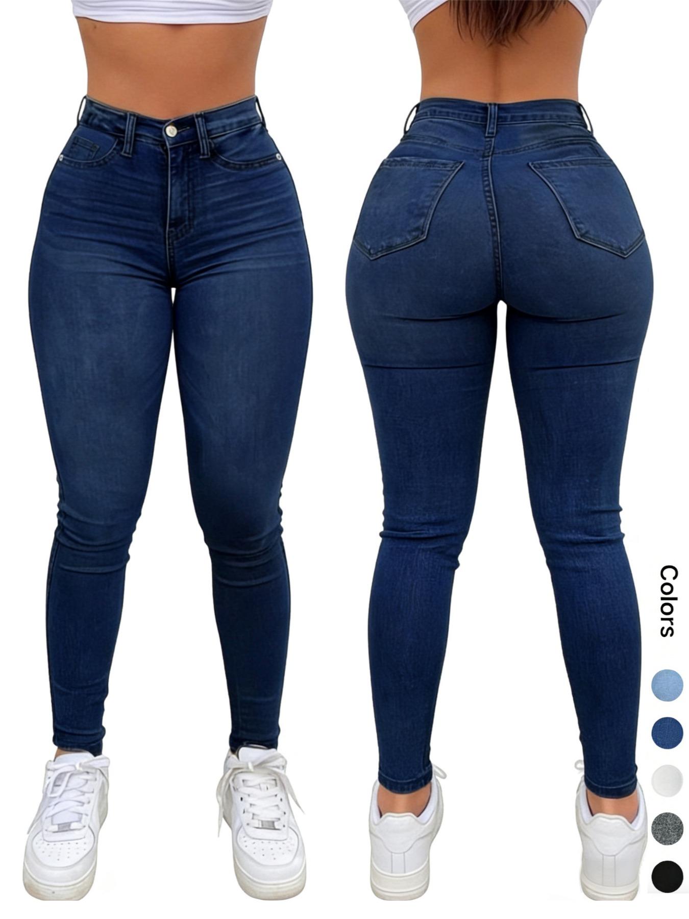 Women's High Waist Denim Jeans, Casual Comfy Denim Jeans for Daily Wear, Ladies Bottoms Fit for All Seasons