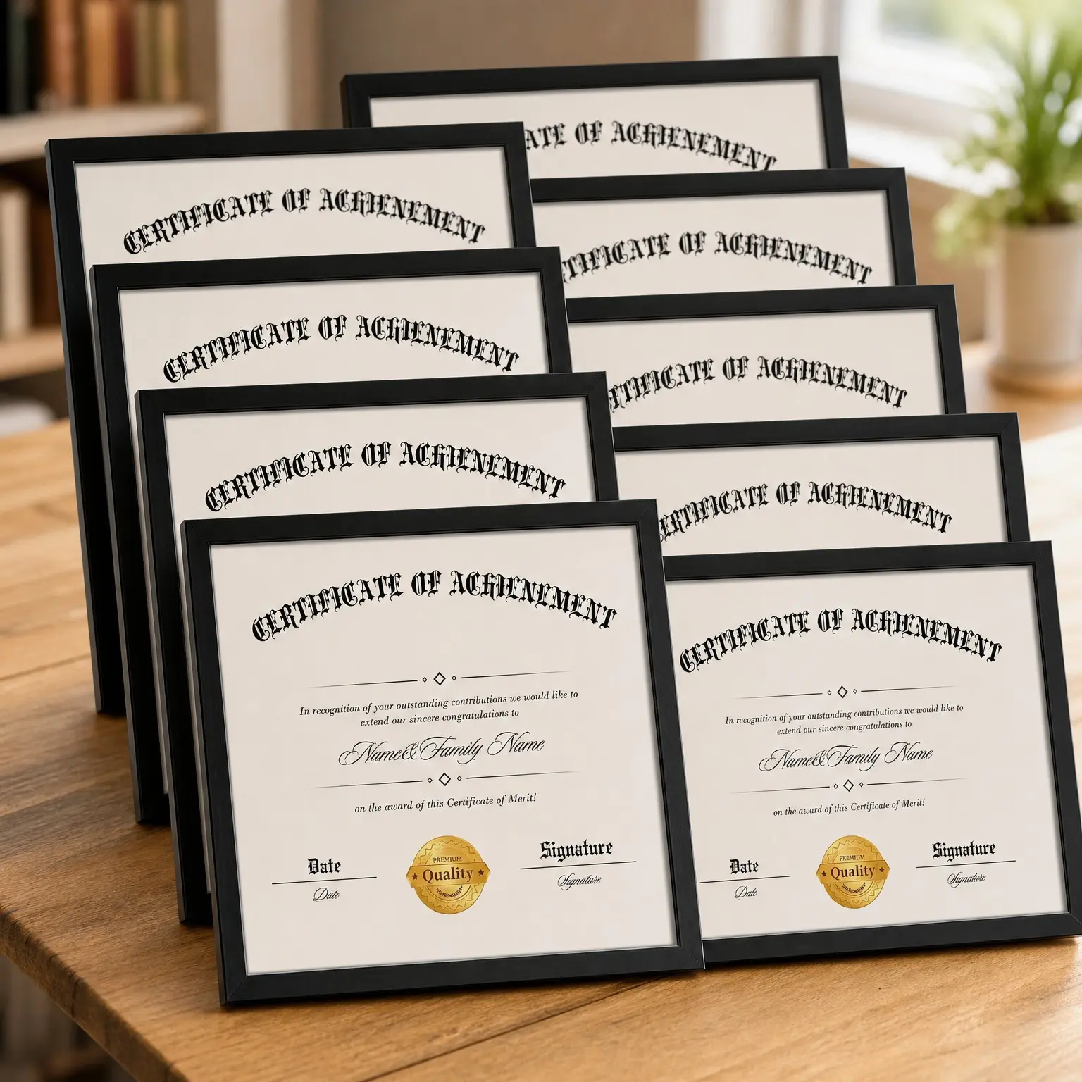 12 Pack 8.5 x 11 Certificate Frames, Black College Diploma Picture Frames, Clear Plexiglass Document Frame for Wall, Tabletop and Graduation Display