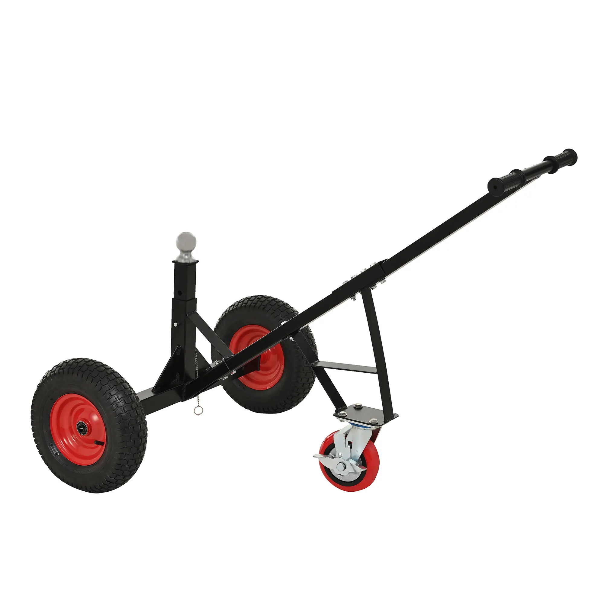 Nokaa Heavy Duty Trailer Dolly 800 lbs Capacity, 2" Hitch Ball, Adjustable Height 18-25 Inches, Pneumatic Tires & Swivel Caster, Solid Steel Frame, Black Iron, for RV Boat Camper Farm Equipment, Multiple Options