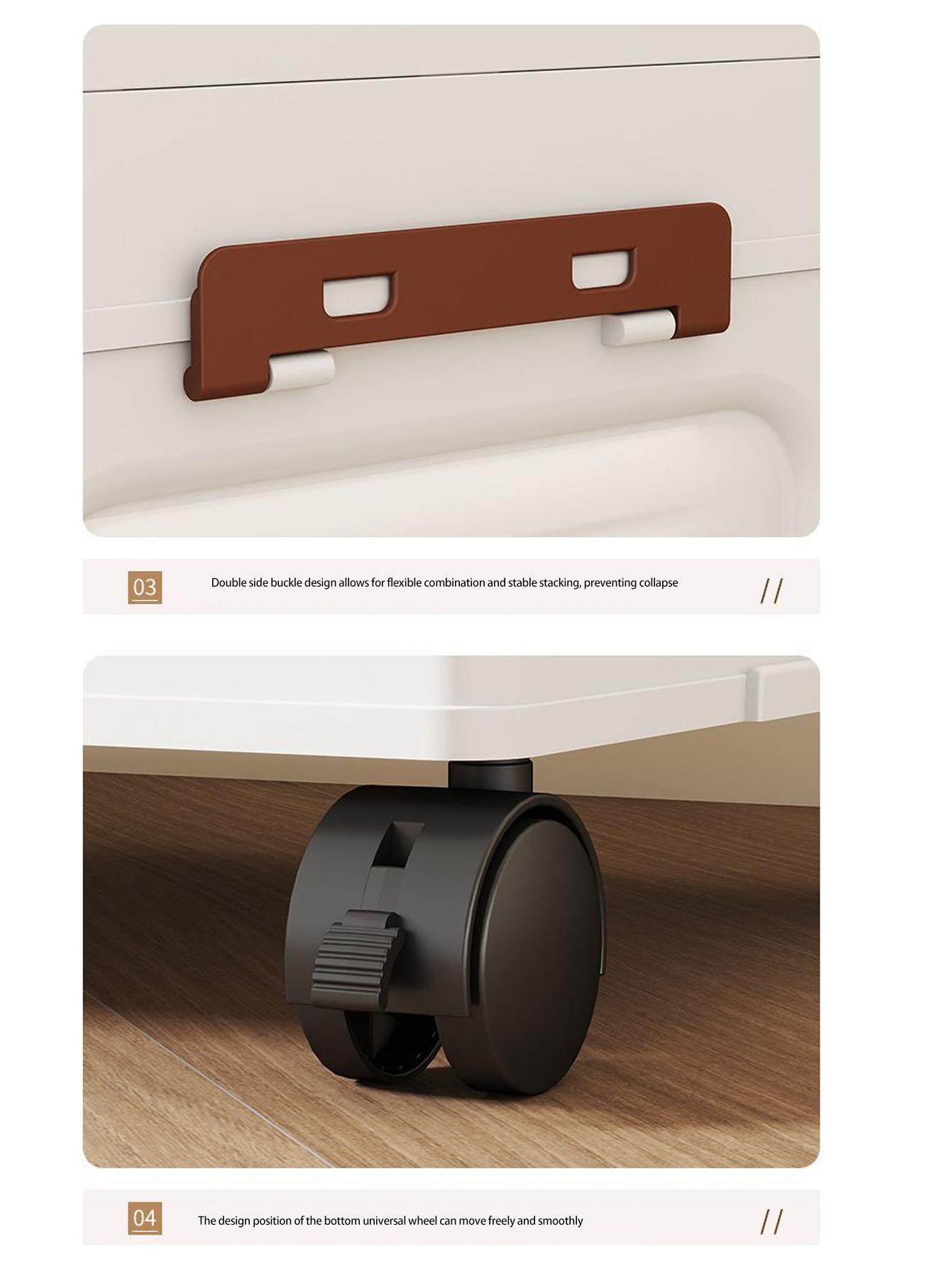 Foldable Plastic Storage Cabinet, Multi-Layer Table Under Desk Organizer, Home Living Room Toy Snack Rack, No Installation Required