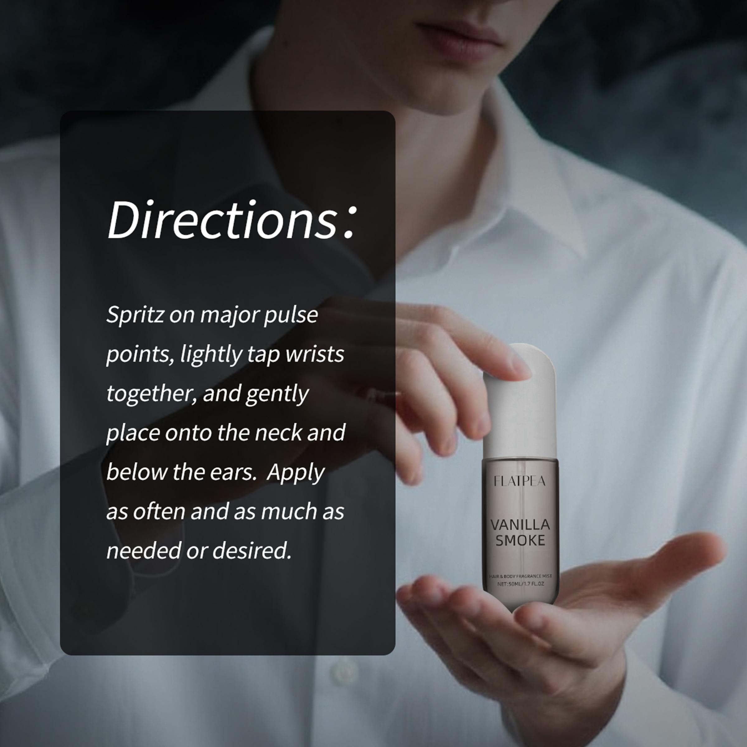 50ML Vanilla Smoke Spray Eau De Perfume, Oriental Spicy Scented Fragrance, Long-Lasting Aroma, Ideal for Daily Use & Gifting