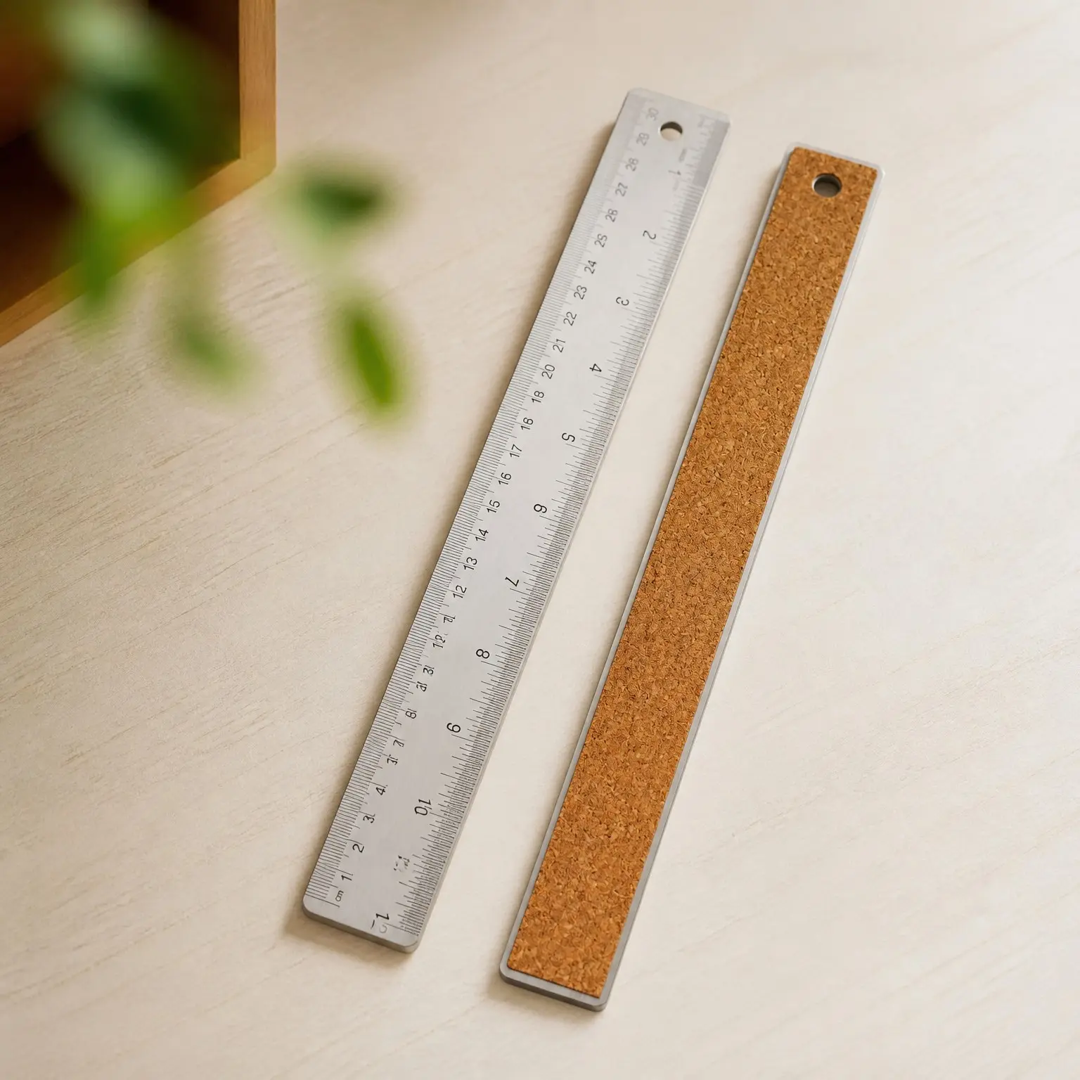 Stainless Steel Metal Ruler with Non-Slip Cork Back for Home Improvement, Planner Accessories, School Supplies, Drafting Tools, Architecture Supplies, 30.5 cm & 12 inches