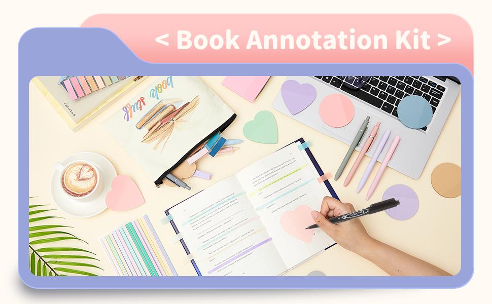 Christmas Gifts Bible Study Supplies 45Pack Aesthetic Annotation Kit with Pencil Case Black Gel Pens Highlighters Transparent Sticky Notes Index Tab School Stationery Set for College Teenagers Student Teacher Girly Daughter Women