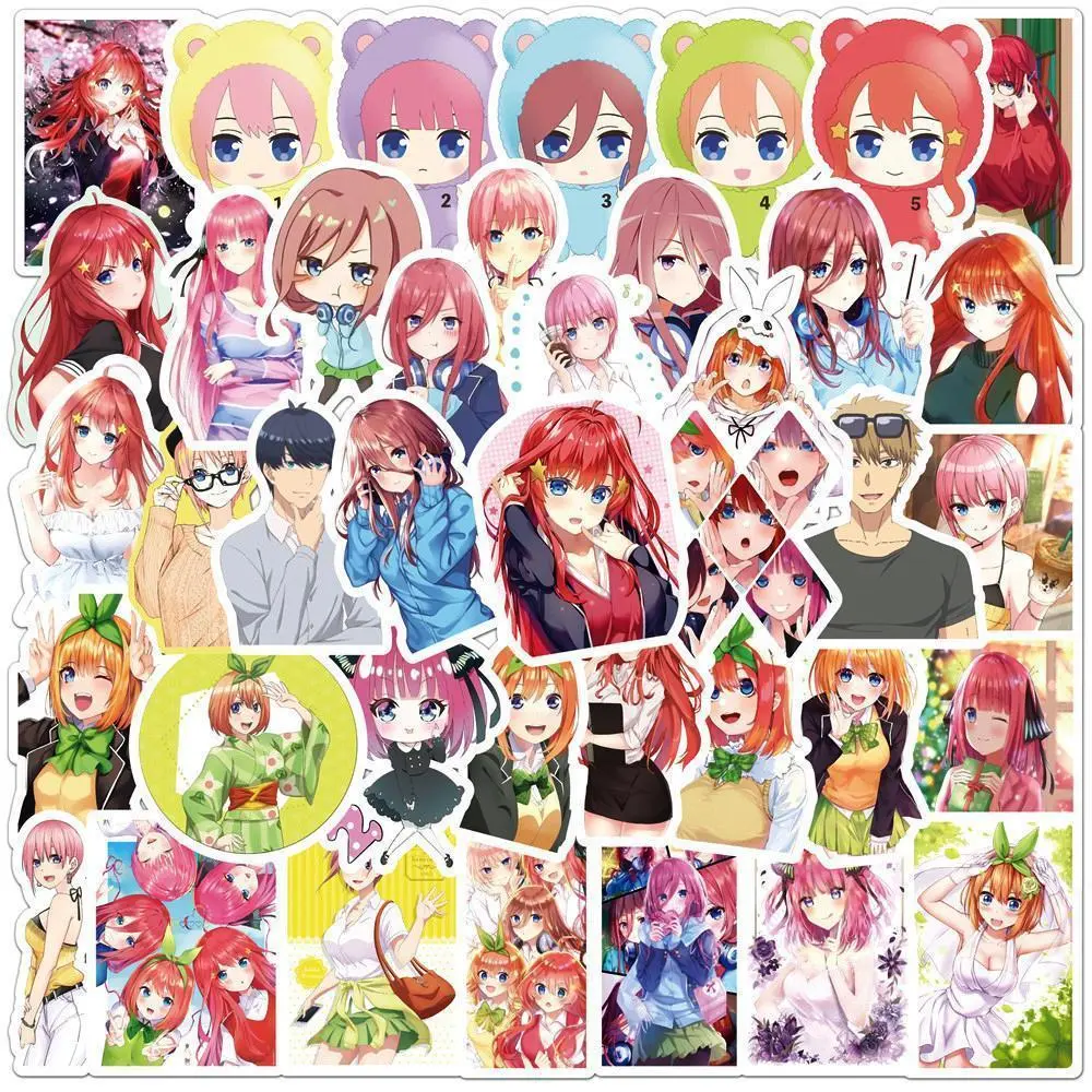 10/30/50pcs Kawaii Girl Anime The Quintessential Quintuplets Stickers Cartoon Nakano Miku Decals DIY Suitcase Laptop Car Sticker
