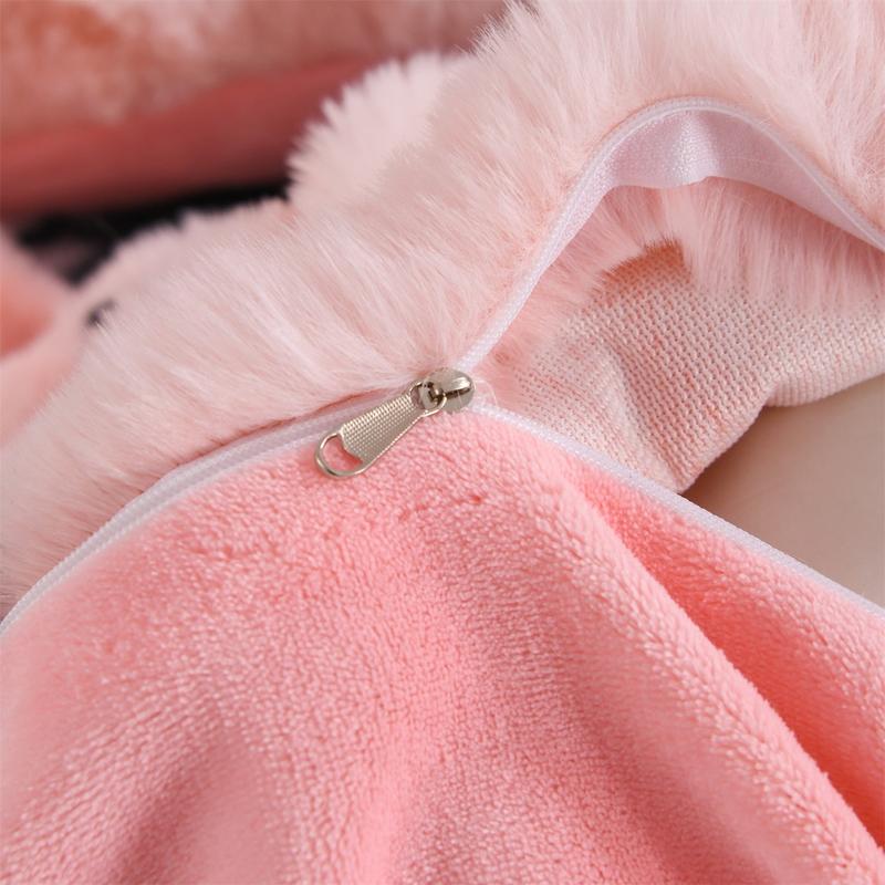 Luxury Faux Rabbit Fur Leopard & Butterfly 3 Piece Bedding Set, Ultra Soft Warm All-Season Duvet Cover with Zipper Closure + 2 Pillowcases, Elegant Solid Color Design, Cozy Bedroom/Living Room/Dorm Bedding Décor, Perfect Gift, Soft Bedding Sets