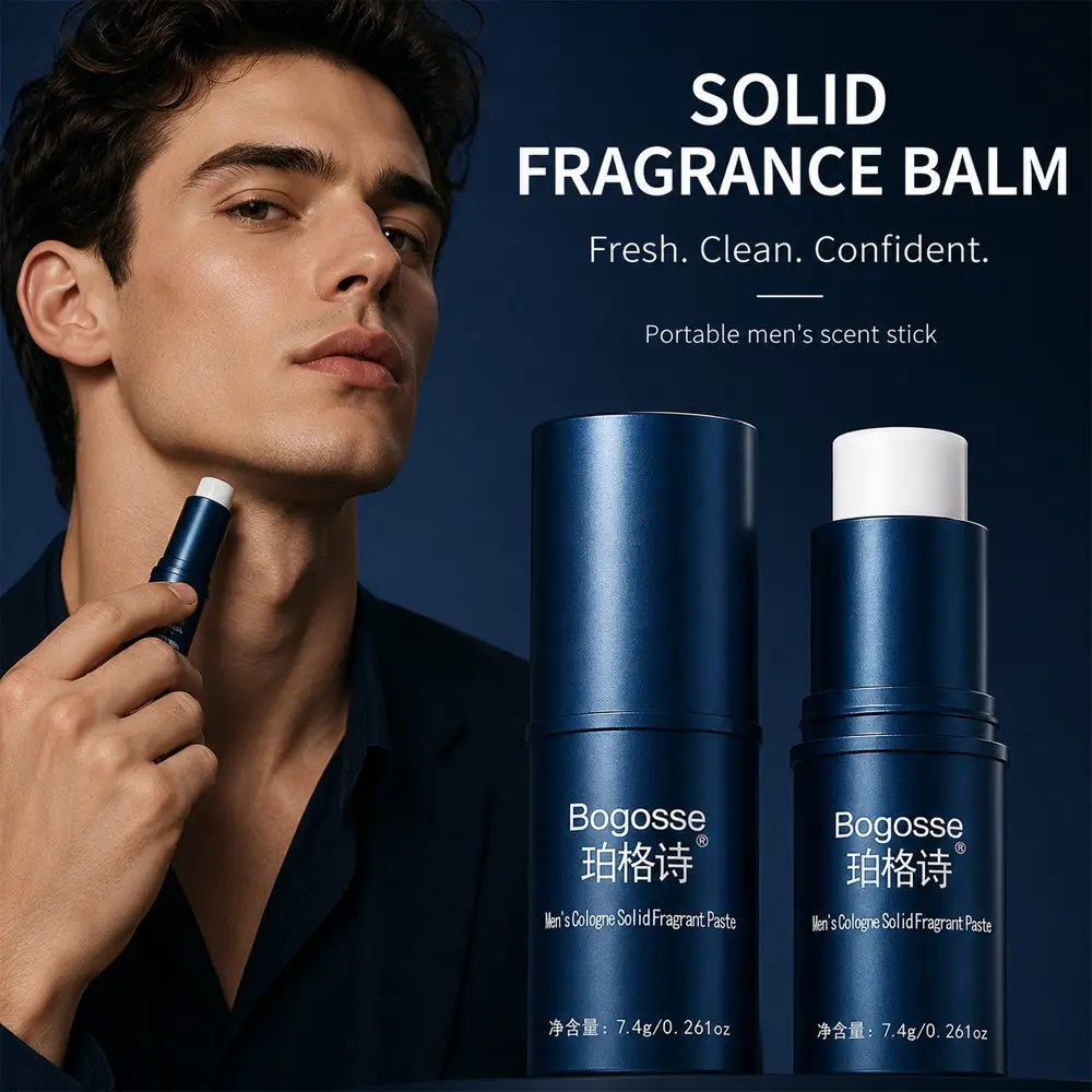 Bogosse Men's Eau De Cologne Solid Perfume, 7.4g Fresh Scent, Portable Body Fragrance Paste, Lightweight & Convenient, Bestseller