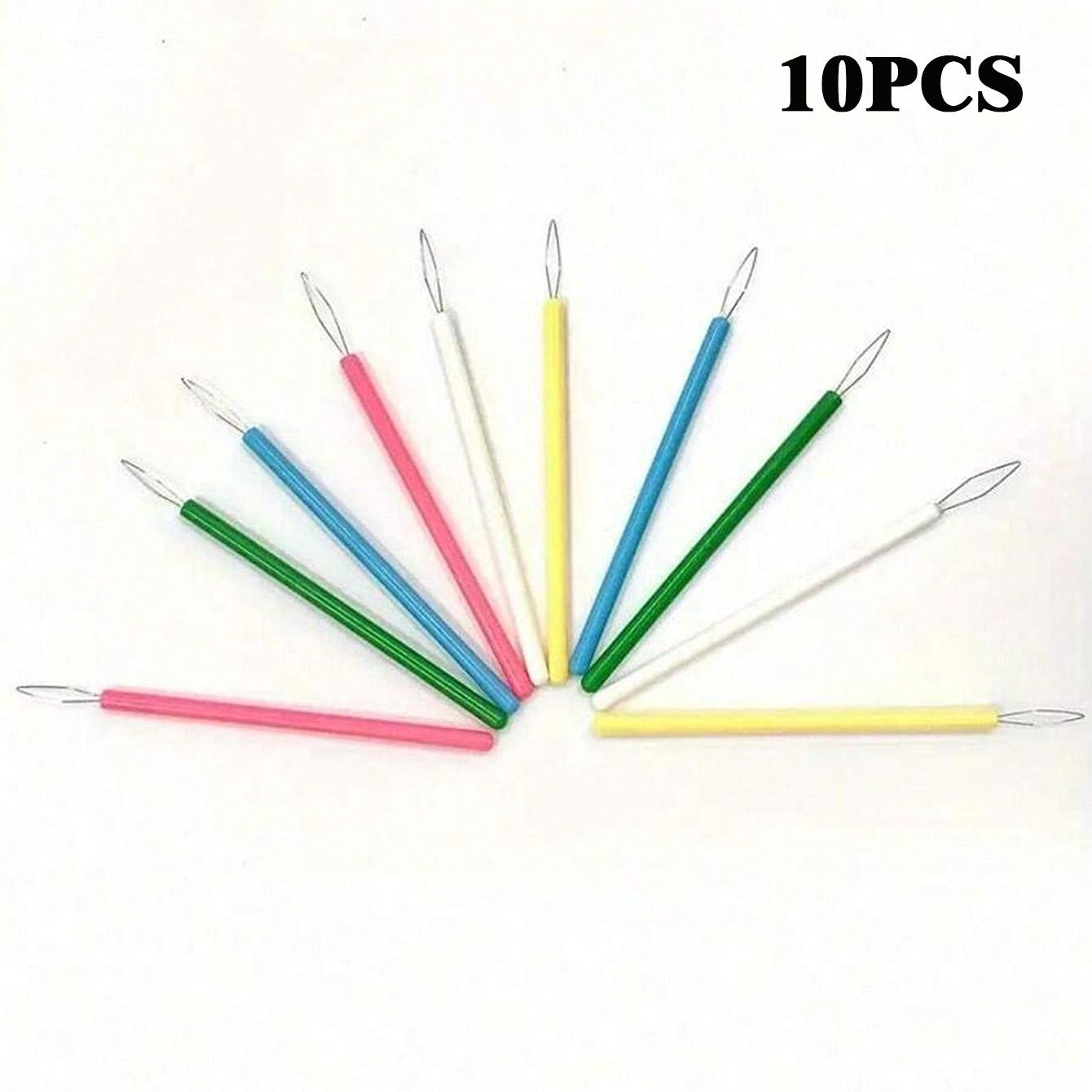 Plastic Beading Tool Set, Round Needle Threader for DIY Jewelry Making, Durable Sewing Kit for Seniors, Random Colors, Perfect Gift, Sewing Supplies Crafts