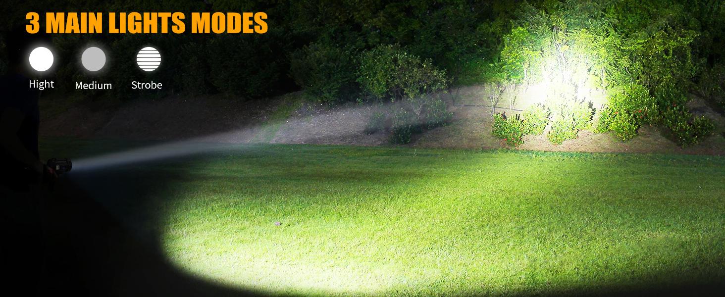 Rechargeable Searchlight Bright LED Spotlight Flashlight with 6 Modes Solar Panel Waterproof for Hunting Camping Boat 3000mAh Battery IPX5 Waterproof Rechargeable Searchlight Bright LED Spotlight Flashlight with 6 Modes Solar Panel Waterproof for Hunting Camping Boat 3000mAh Battery IPX5 Waterproof