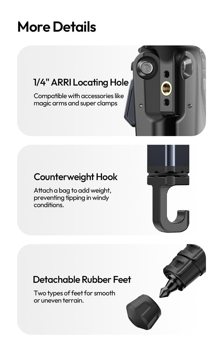 ULANZI Ombra Lightweight Travel Tripod, 59" Professional 5 Section Aluminum Camera Tripod with Claw Super Quick Release Design, for Canon Nikon Sony Cameras DSLR iPhone, Max Load 17lb