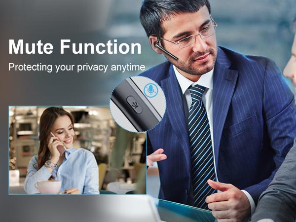 ONE LIFE G7 Trucker Bluetooth Headset Wireless Earpiece V5.3, Noise Cancelling Mic for Clear Calls, 120H Standby, LED Display. Mute Button Handsfree for Driving Truck Drivers Office Work Cell Phones