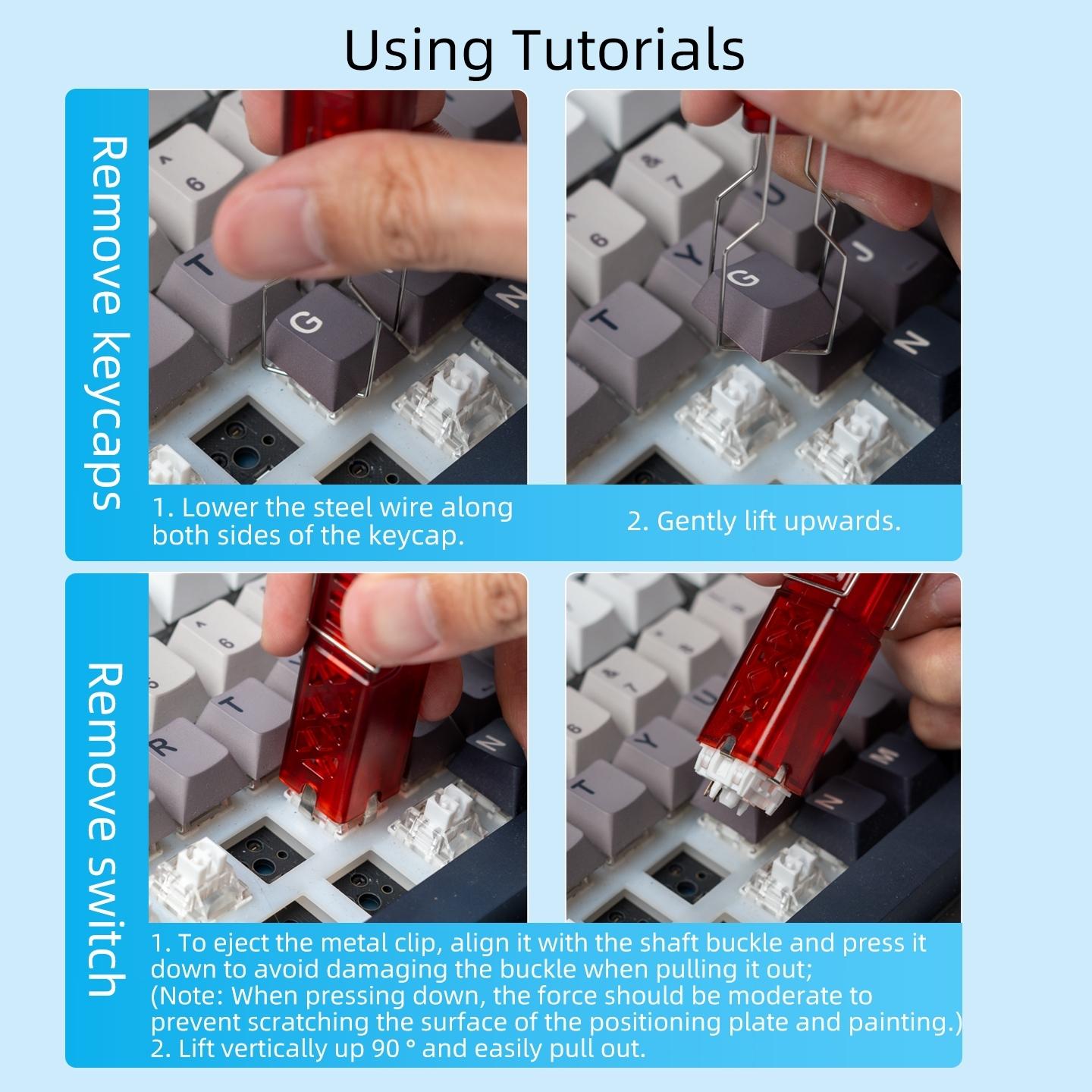 Switch puller, keycaps puller, 2-in-1 mechanical keyboard, hot swappable key cap, shaft body switch, cleaning and dismantling tool, Keyboard Maintenance