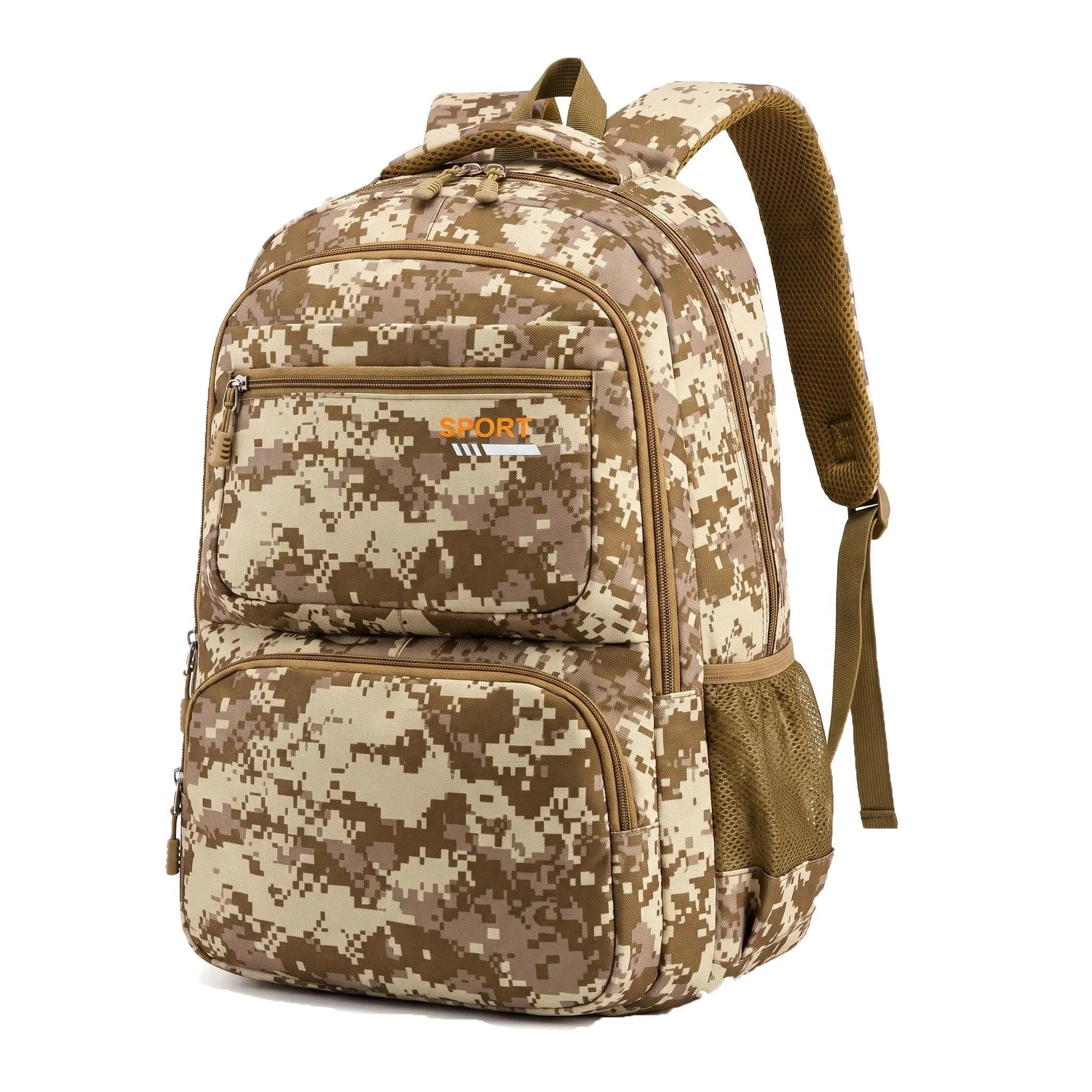 Men's Expandable Large Capacity Travel Backpack - 20-35L Lightweight Oxford Fabric, 14in Laptop Compartment, Breathable Shoulder Straps, Trendy Camouflage Preppy Style, Built-in Organizer, Back to School Bag