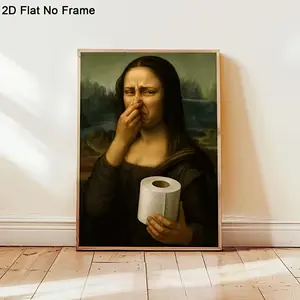 Funny Mona Lisa Toilet Paper Holder Cover, Prank Art Canvas Poster, Modern Humor Bathroom Wall Decor, Unique Gift Idea, Modern Art Design