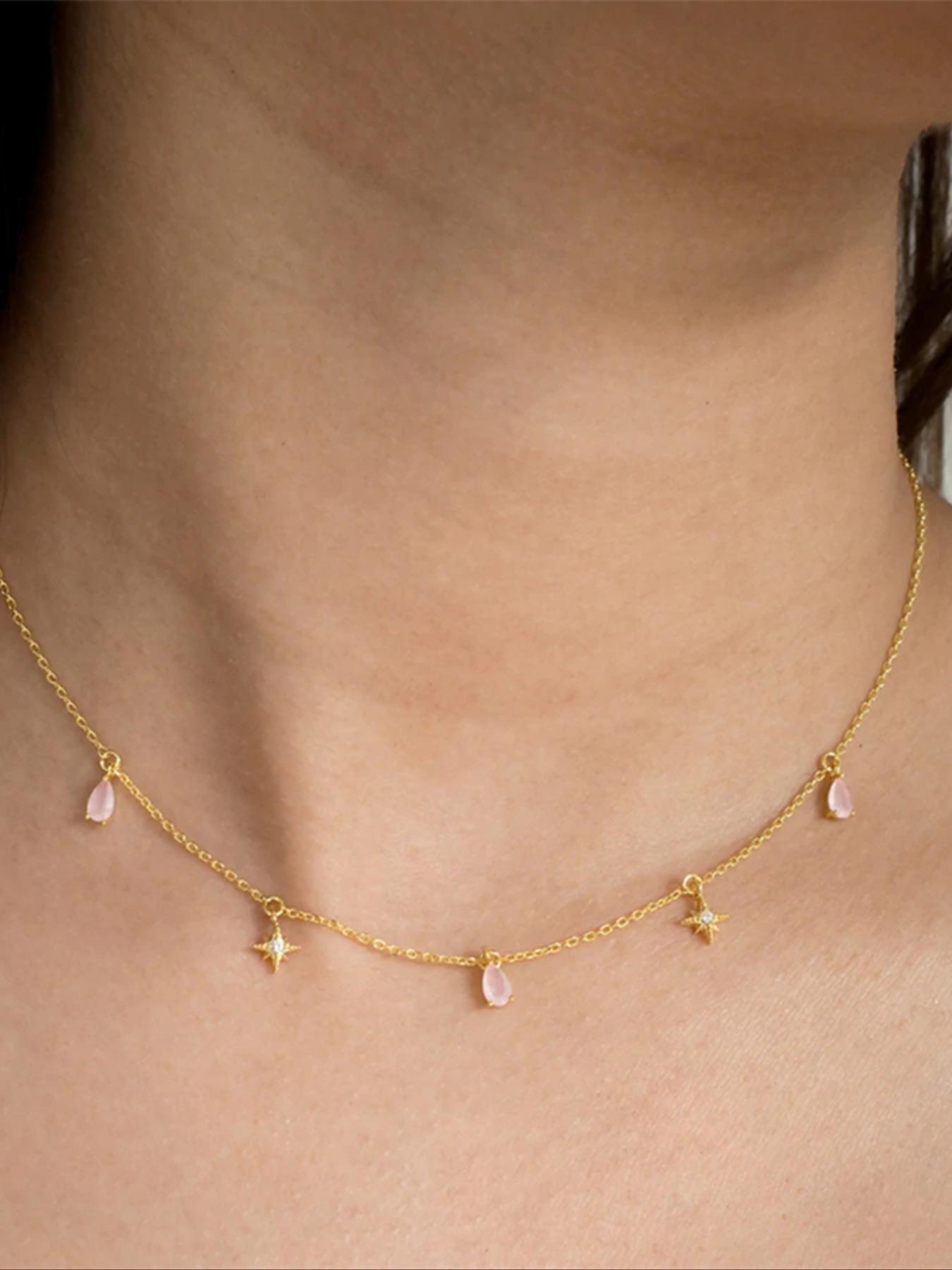 S925 Sterling Silver Fashion Flower Design Artificial Zircon Decor Necklace, Elegant Jewelry for Women for Party, Daily Decor, Trendy All-match & Exquisite Jewelry for Birthday Gift, Cubic Zirconia Pendant