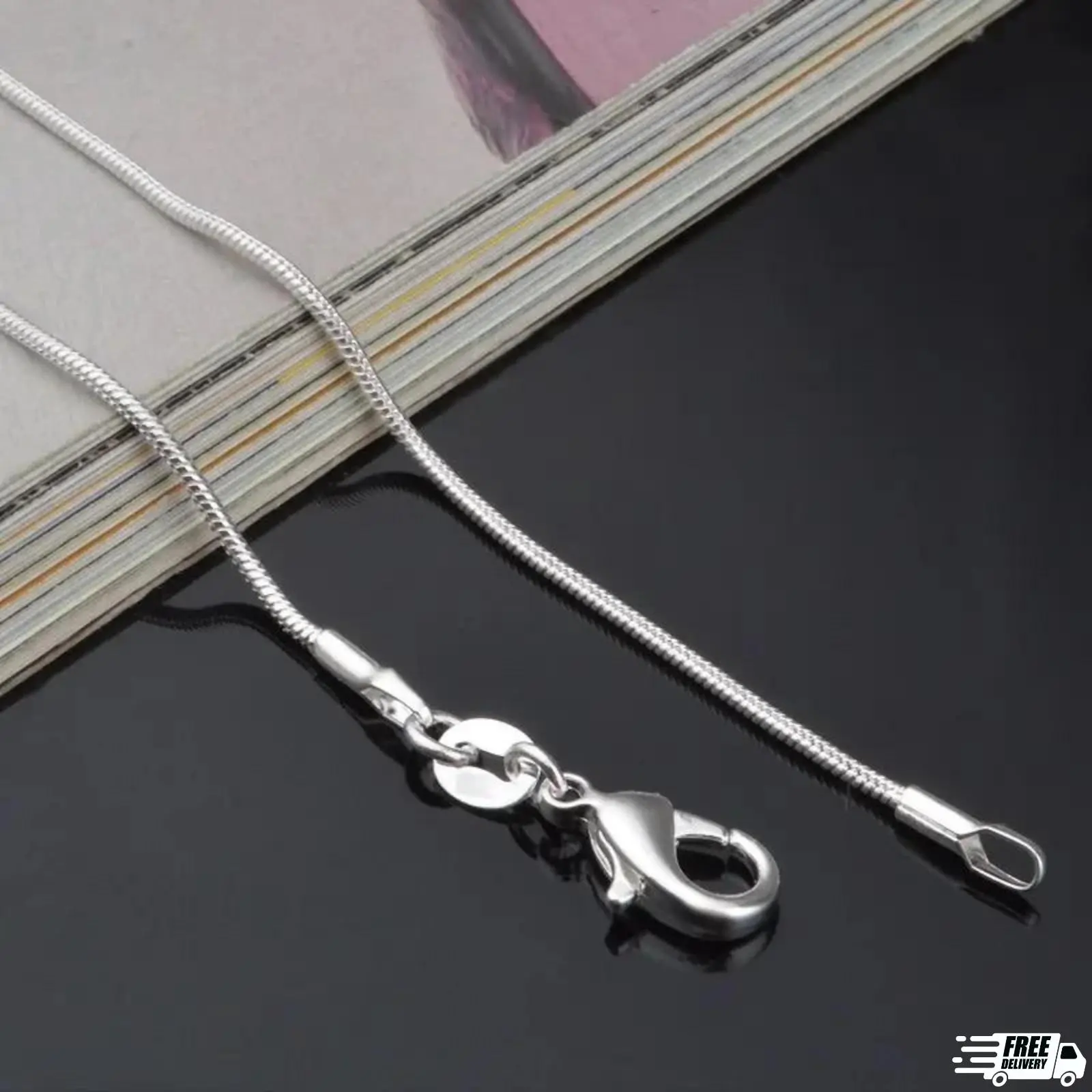 Men&Women's 925 Sterling Silver Tarnish-Free Italian Snake Chain Necklace 16-38"