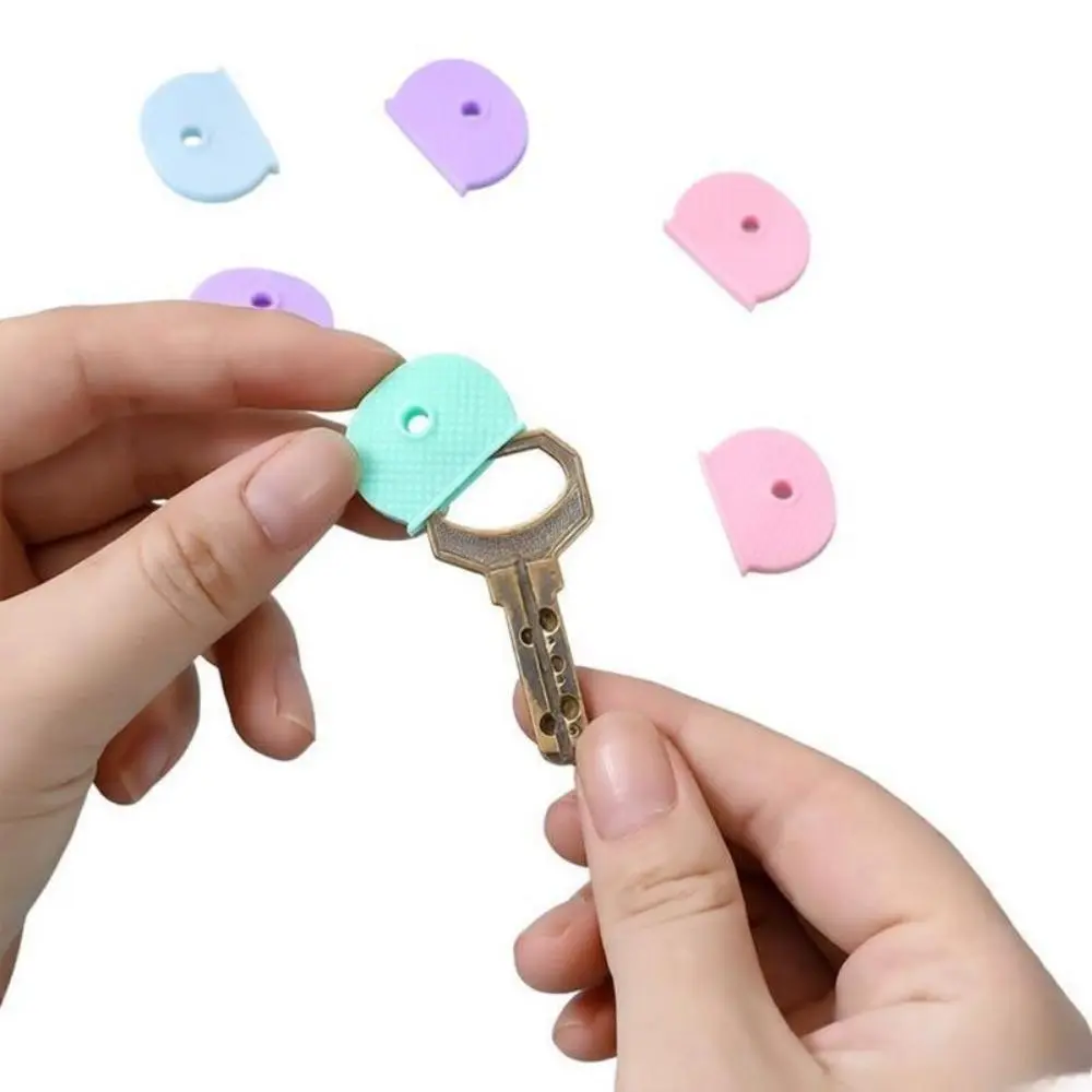 8Pcs Random Color Cute Silicone Key Cap Covers, Universal Key Protector Accessories for Door Keys, Durable Keychain Decor Supplies for Daily Use