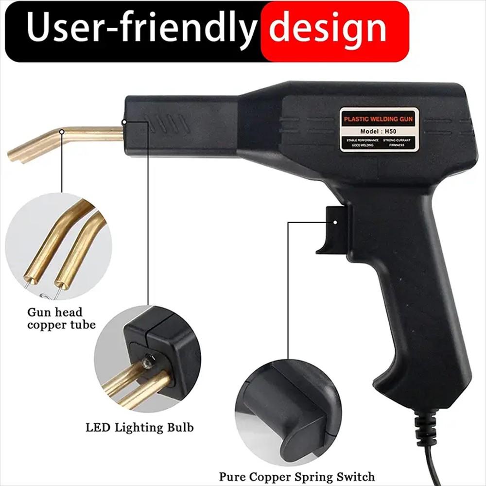 Plastic Welding Repair Kit, Easy-To-Use Plastic Welder Tool, Ergonomic Handle, Durable for Car Bumper, Kayak, Plastic Toys