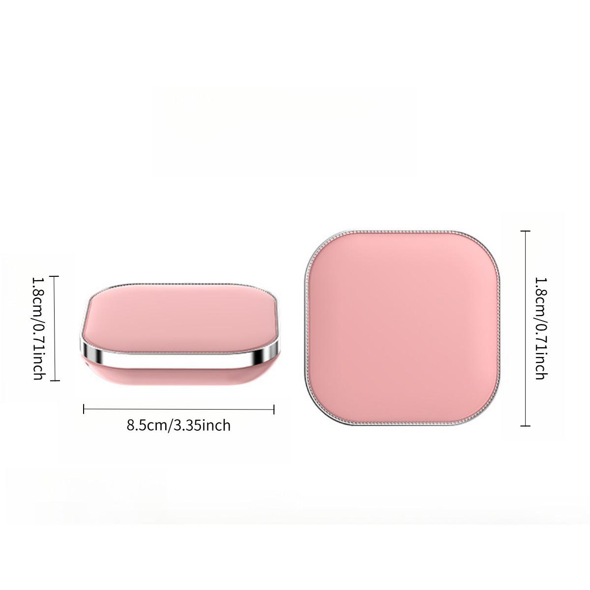 Portable LED Makeup Mirror, Single-Sided with Light, Three-Color Light, Foldable Handheld USB Charging Mini Makeup Mirror, Compact Desktop Vanity Mirror