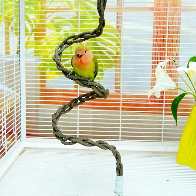 Parrot Climbing Rope Stand Pole Toy, Bendable Bird Toy for Cage Accessories, Parakeet Budgie Cockatoo Chew Toy, Avian Pet Supplies