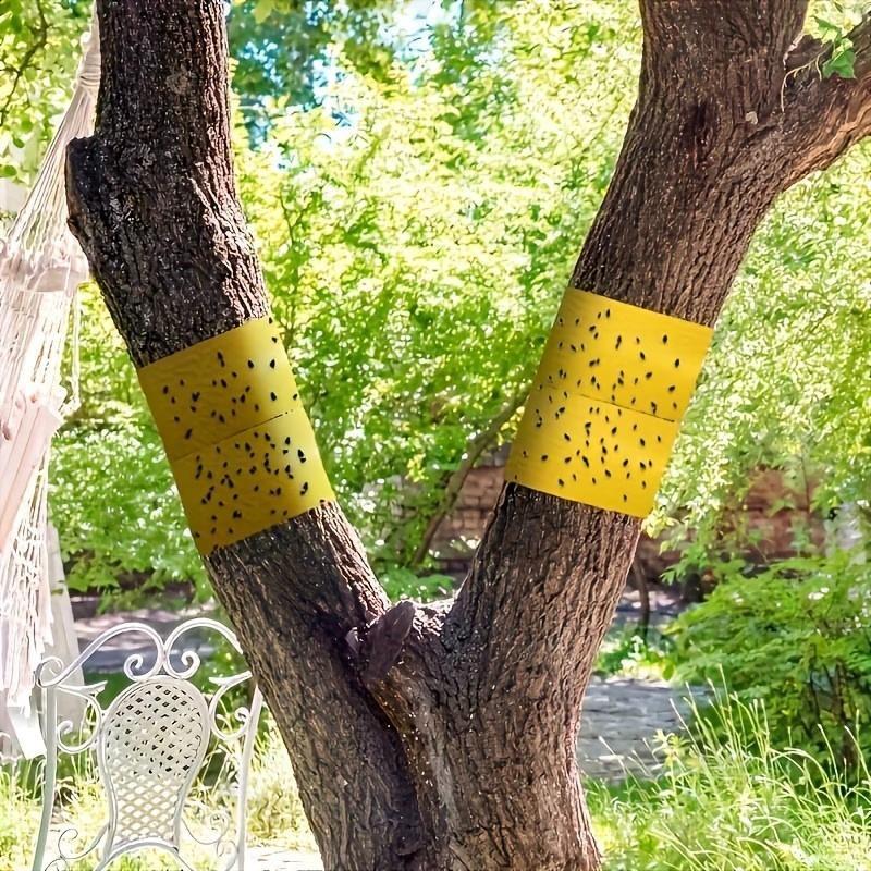 Dual-Sided Sticky Insect Barrier Tape, Outdoor Pest Control, Self-Adhesive, Prevents Whiteflies, Ants, Moths, Suitable for Trees and Gardens