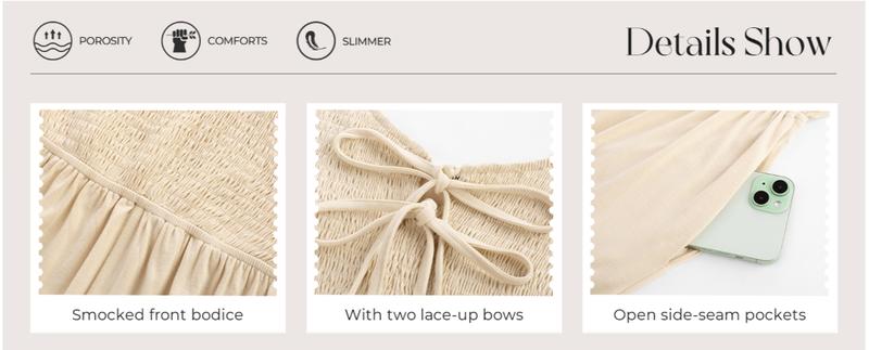 GRACE KARIN Jumpsuits for Women Bow Tie Front Overalls Smocked Tops Wide Legs Casual Knitted Outfits with Pockets