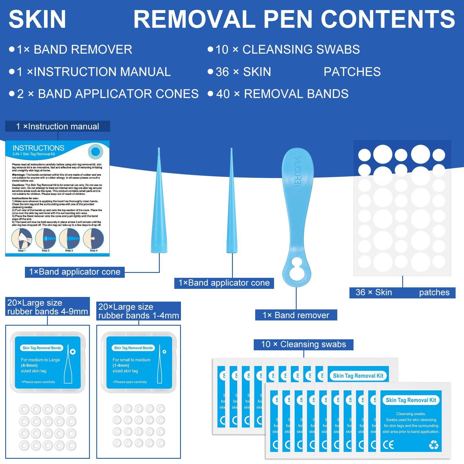 Sefudun 2-In-1 Skin Care Tool Set, Smooth Skin Kit with Safe Physical Technology, Includes Two Sizes, Rubber Bands, Wet Wipes, Protective Patches