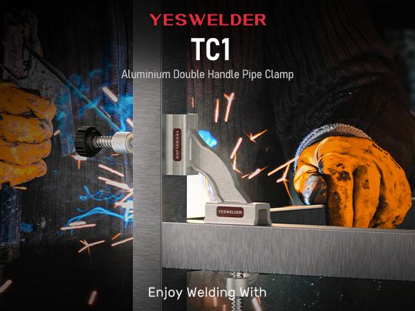 YESWELDER 90° Right Angle Clamp for Welding, Cabinet Making, Woodworking & DIY Projects | Aluminum Alloy Tube Clamp & Corner Fixture