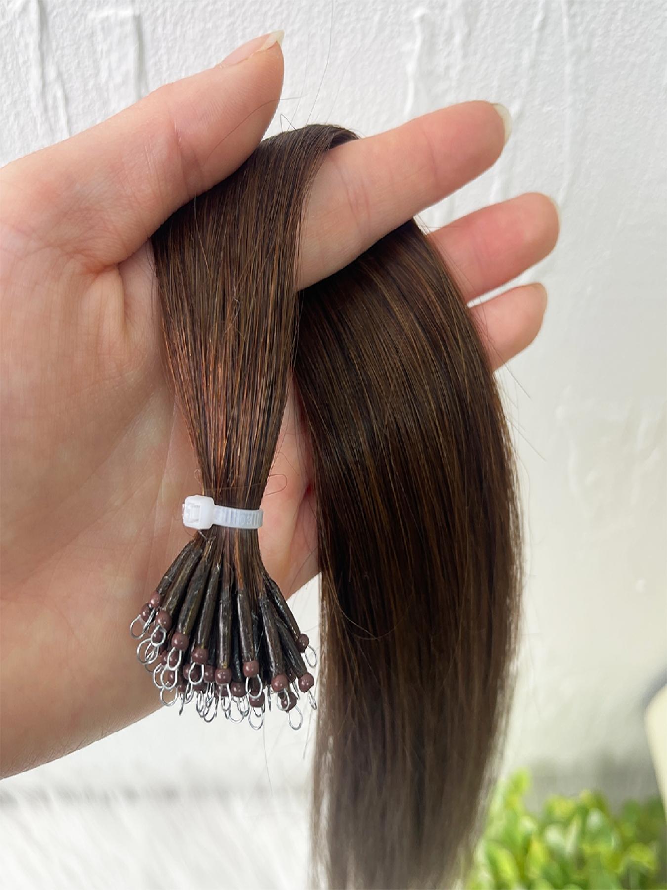 Human Hair Extension Pre-Bonded Micro Nano Rings, Beads Loop Nano Hair Extensions, Cold Fusion Nano Ring Extensions, 30g/pack