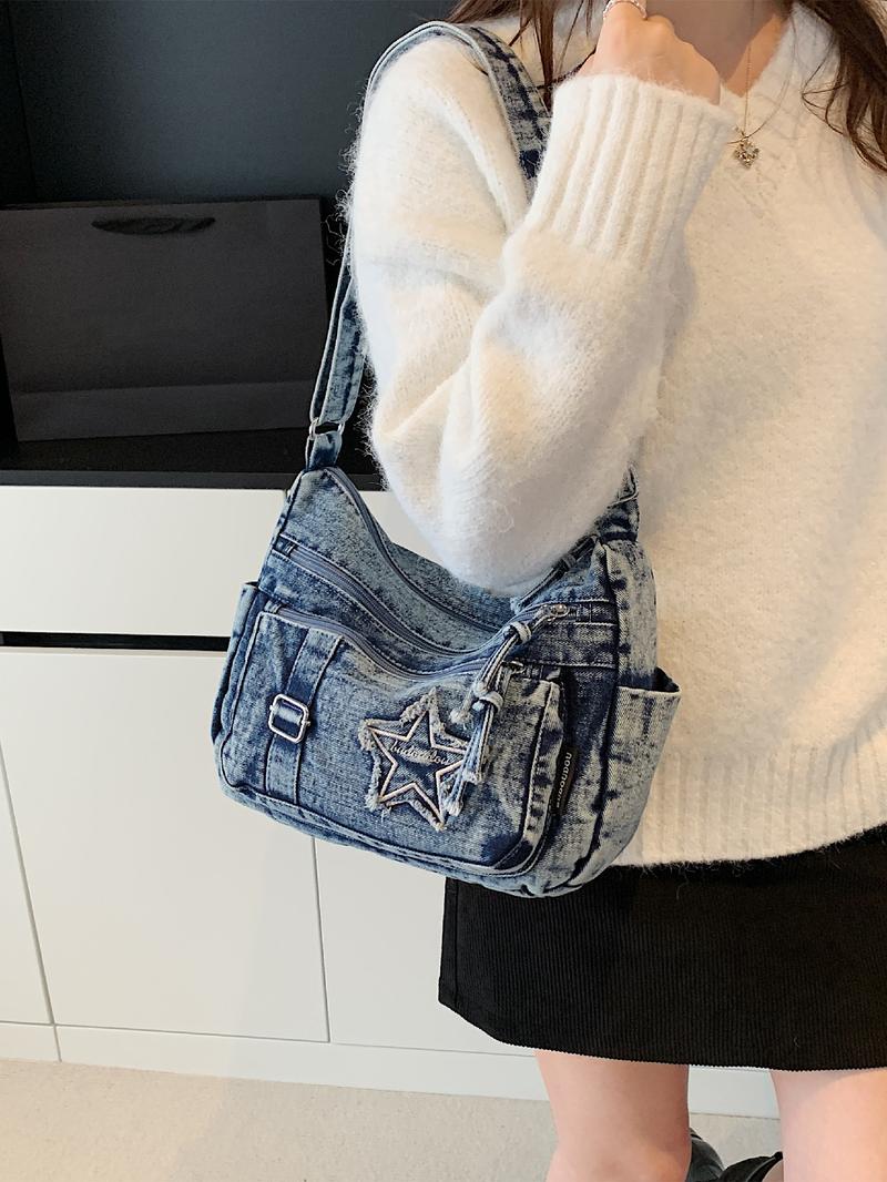 Trendy Fashion Smooth Zipper Multi-Pocket Bag, Shoulder Crossbody Backpack, Elegant Commuter Bag for Daily Use, Office Commute, Stylish Accessory