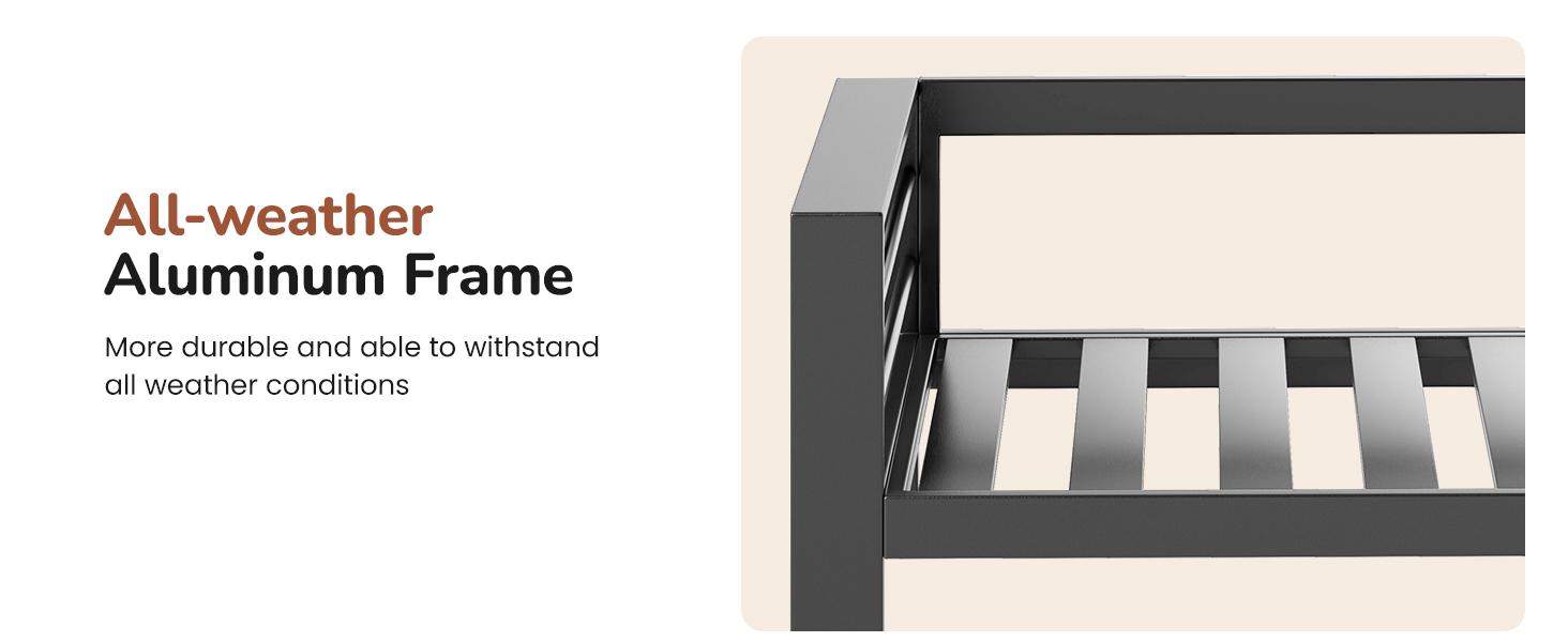 RoyalCraft 4/5 Pieces Outdoor Patio Furniture Set, Metal Patio Sectional Sofa Chair with Coffee Table, Outdoor Conversation Set with Water-Resistant Cushion for Porch, Backyard, Garden