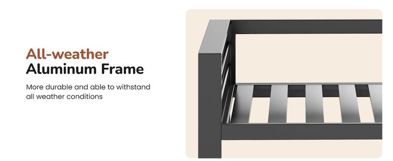 RoyalCraft 4/5 Pieces Outdoor Patio Furniture Set, Metal Patio Sectional Sofa Chair with Coffee Table, Outdoor Conversation Set with Water-Resistant Cushion for Porch, Backyard, Garden