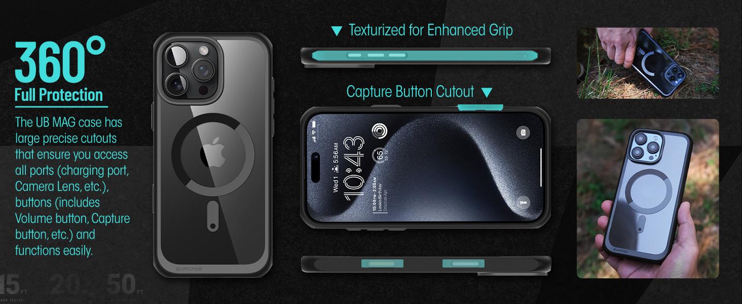 SUPCASE iPhone 16-11 Case with Camera Control Capture Button MagSafe Compatible Slim Clear Shockproof Magnetic Protective Smartphone Cover Cellphone Protection