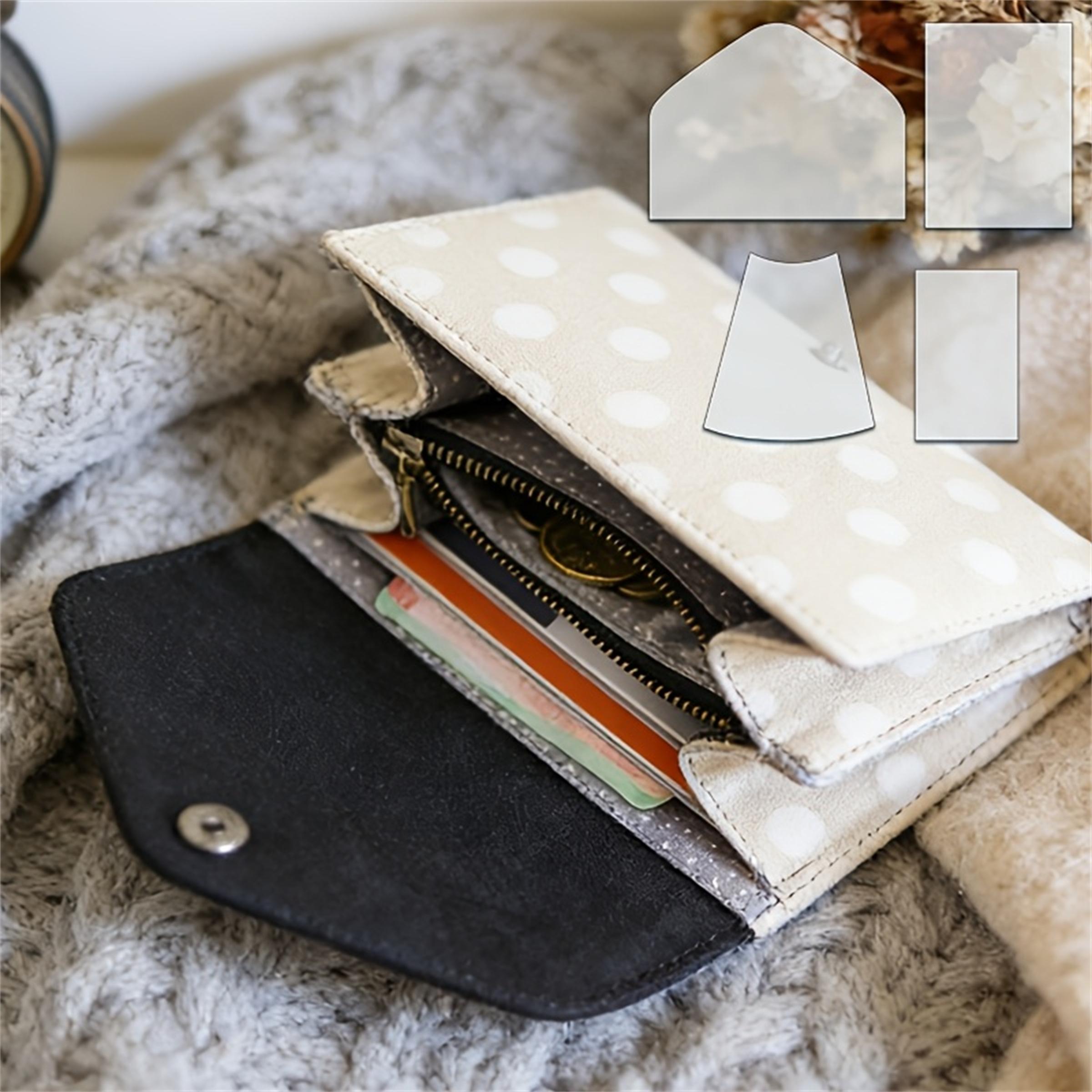 4pcs Multi-Layer Card Storage Bag Sewing Template DIY Clutch Bag Sewing Pattern Quilting Template Reusable Transparent PET Craft Pattern Template Sewing Supplies Accessories Precision Measuring Marking Pattern Guide Tool