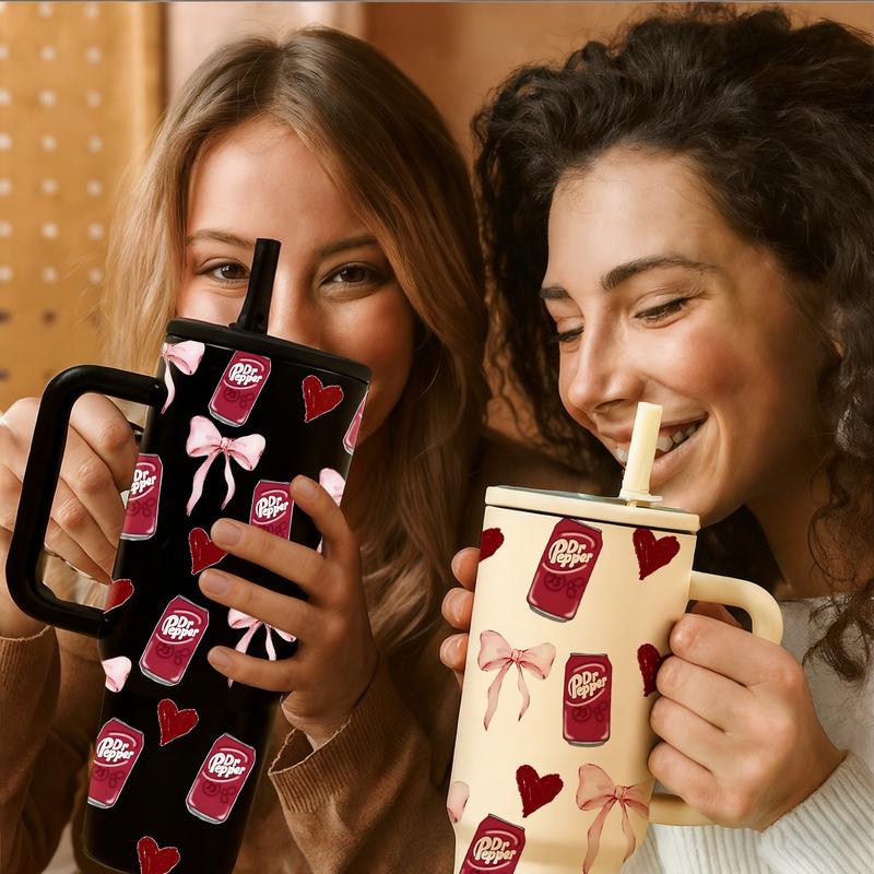 1 Pc 40oz Insulated Mug, Double Wall Vacuum Cup, Leak-Proof Skinny Thermal Mug for Hot Cold Drinks, Keeps Hot 12 Hours Cold 24 Hours, Love Soda Style Gift for Women Men, Holiday Birthday Festival Daily Use, Insulated Tumbler, Leakproof Tumbler