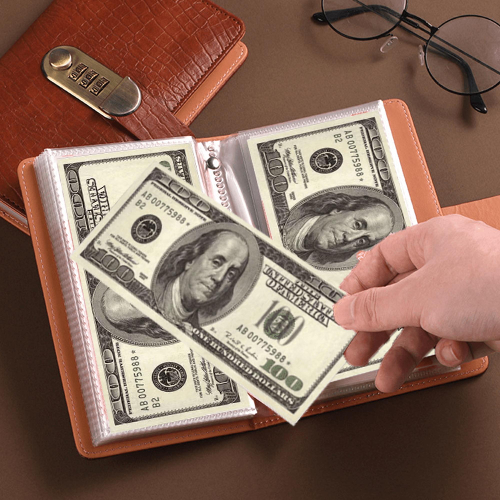 A6 savings notebook,a small financial management book with a lock, suitable for storing money and important information, 50 sheets and 100 pages of fun and easy to save binders -cash notebook Bill Organizer Planner Monthly Budget Planner